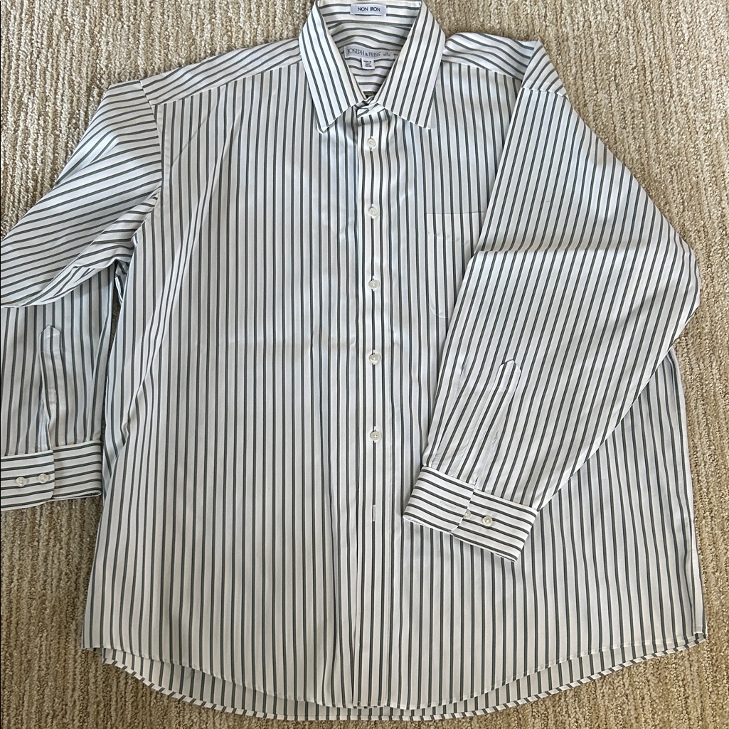 Joseph  Feiss Black And White Striped Dress Shirt